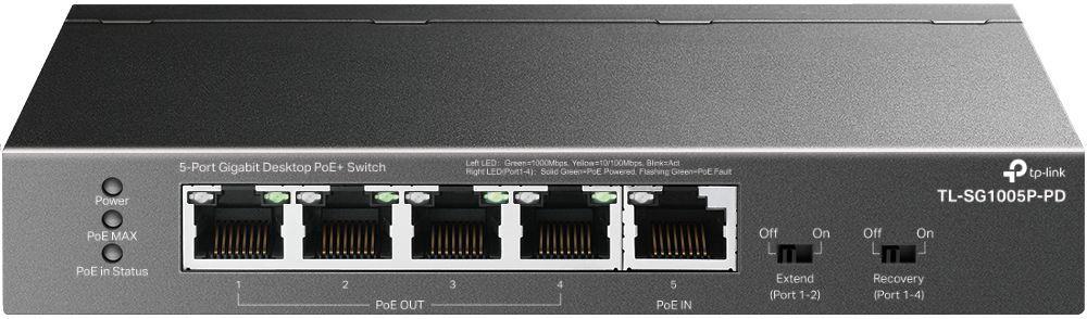 TP-LINK TL-SG1005P-PD Netzwerk-Switch Gigabit Ethernet (10/100/1000) Power over Ethernet (PoE) Schwarz (TL-SG1005P-PD)