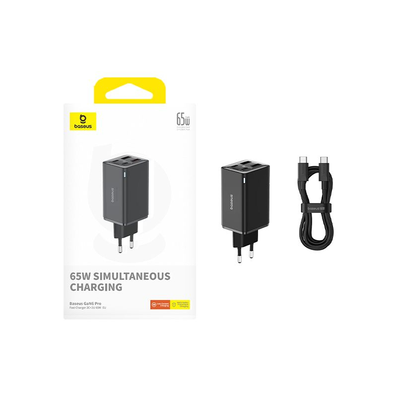 Baseus GaN6 Pro Netzteil 65 W Schwarz