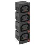 ACT C13 IEC Lock Net Entree (4x outlet) - black, PA135015BK4 (STF074)