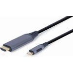 Gembird CC-USB3C-HDMI-01-6 Videokabel-Adapter 1,8 m USB Typ-C HDMI Typ A (Standard) Schwarz - Grau (CC-USB3C-HDMI-01-6)