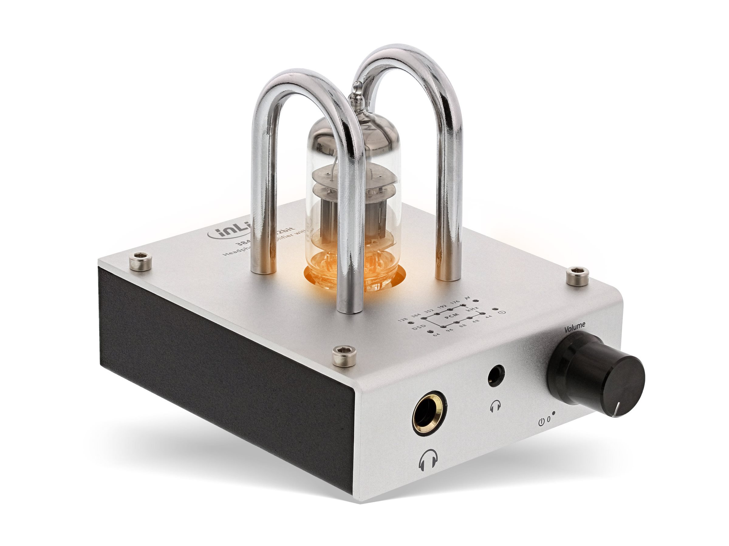 InLine AmpUSB DAC-Kopfhörerverstärker HiRes Audio DSD 384 kHz/32-Bit Schwarz, Silber