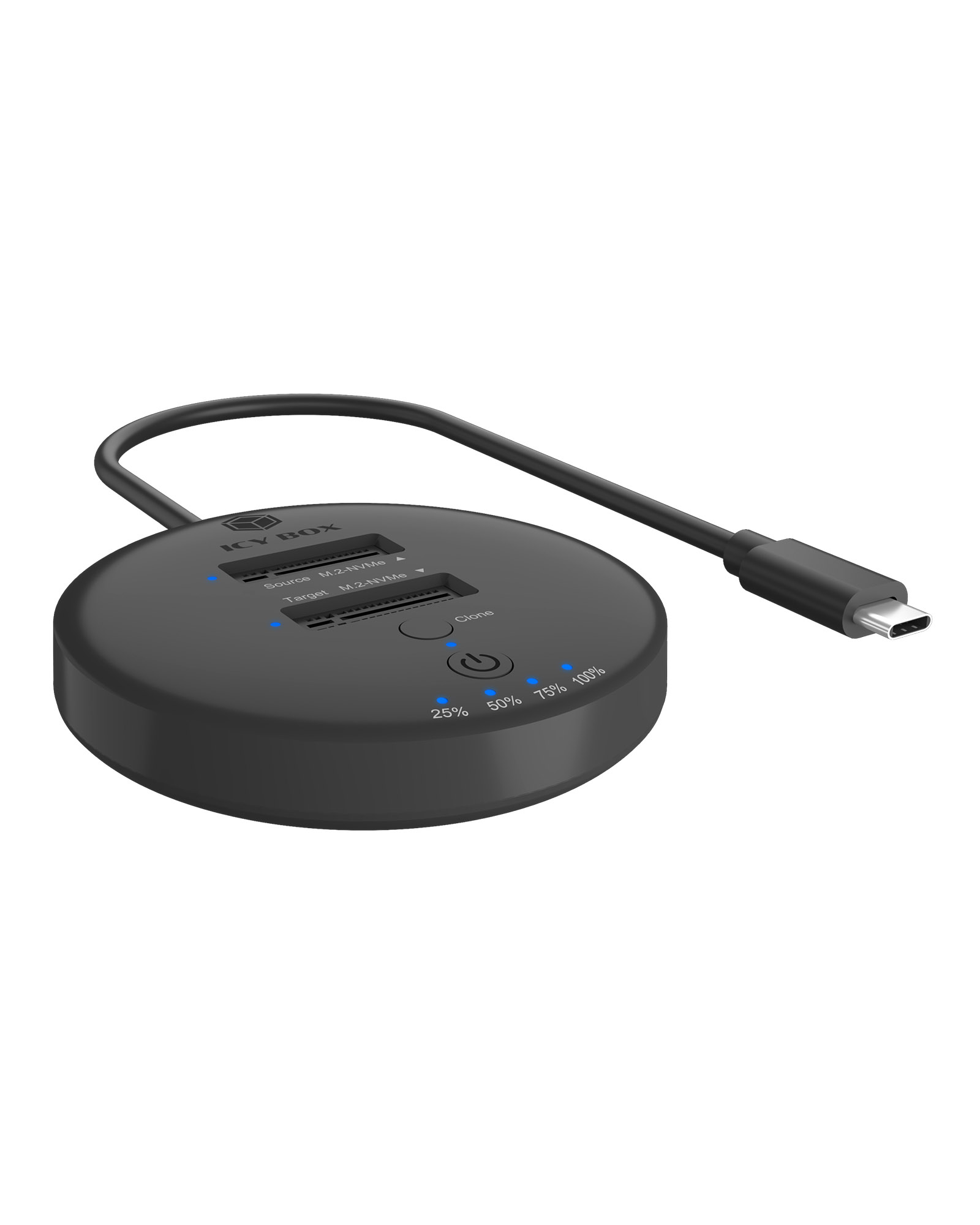 ICY BOX IB-1612MCL-C31 Dockingstation 2x M.2 NVMe USB 3.2 Gen 2 Schwarz