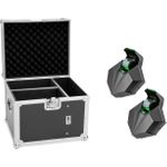 EUROLITE Set 2x LED CAT-80 Strahleneffekt + Flightcase 80W COB Kaltweiß DMX