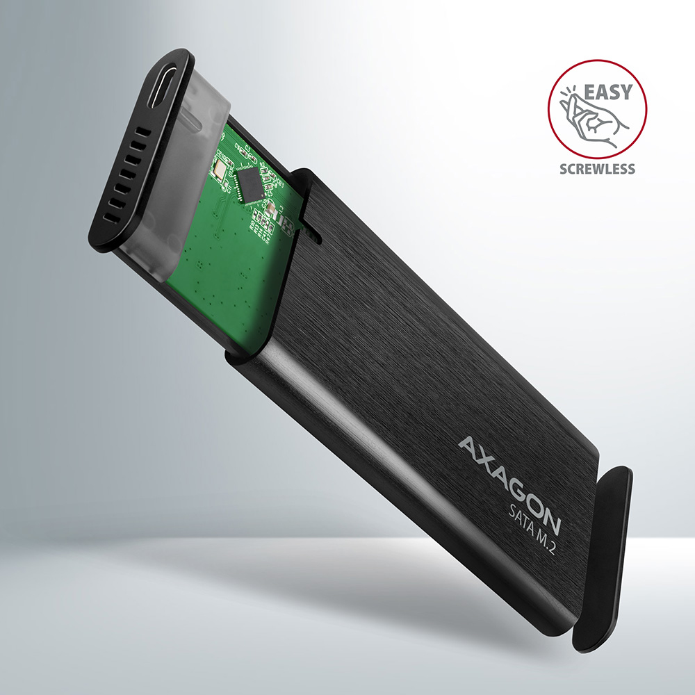 AXAGON EEM2-SBC externes Gehäuse für M.2 SSDs USB-C 3.2 Gen 2 Schwarz
