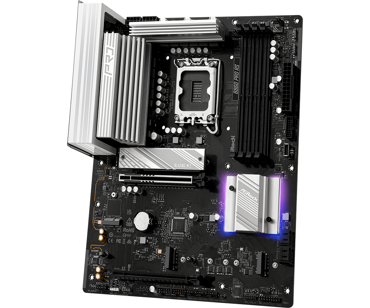 ASRock B860 PRO RS ATX LGA1851 Intel B860 DDR5 Weiß