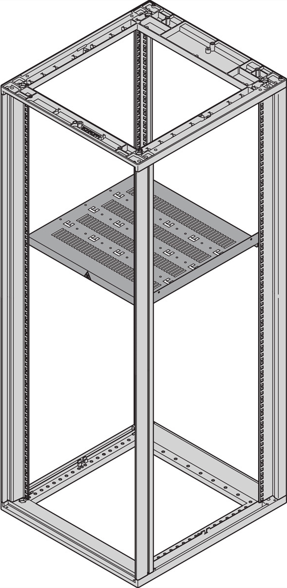 SCHROFF 19"SHELF STAT.600W 740D RAL7021 (27230165)