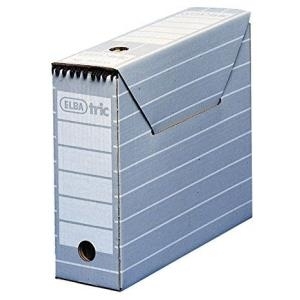 ELBA tric Archiv-Schachtel, Breite 95 mm, für A4, grau-weiß aus stabiler Wellpappe, Maße: (B)95 x (T)340 x (H)265 mm (83