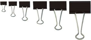 WEDO Foldback-Klammer (B)41 mm, Klemmweite: 19 mm, schwarz aus lackiertem Metall, mit abnehmbaren vernickelten Bügeln (64 21441)