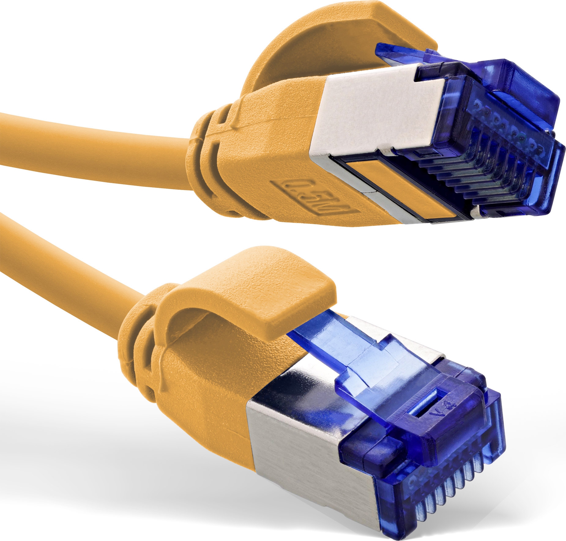 InLine® Patchkabel Slim, Cat.6A, S/FTP, TPE (LSZH) flexibel, PoE, gelb, 0,5m (74955Y)