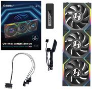 Lian Li UNI FAN SL Wireless LCD Lüfter ARGB PWM 3er-Pack inkl. Controller - 120 mm (12SLLCD1W3B)