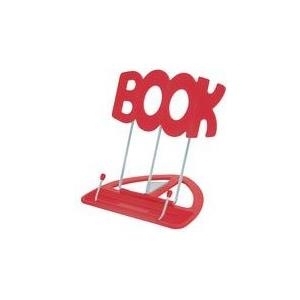 WEDO Leseständer BOOK, mit Kunststoffunterteil, rot vernickelte Metallbügel, Schräglage stufenlos verstellbar, - 1 Stück (211 19902)