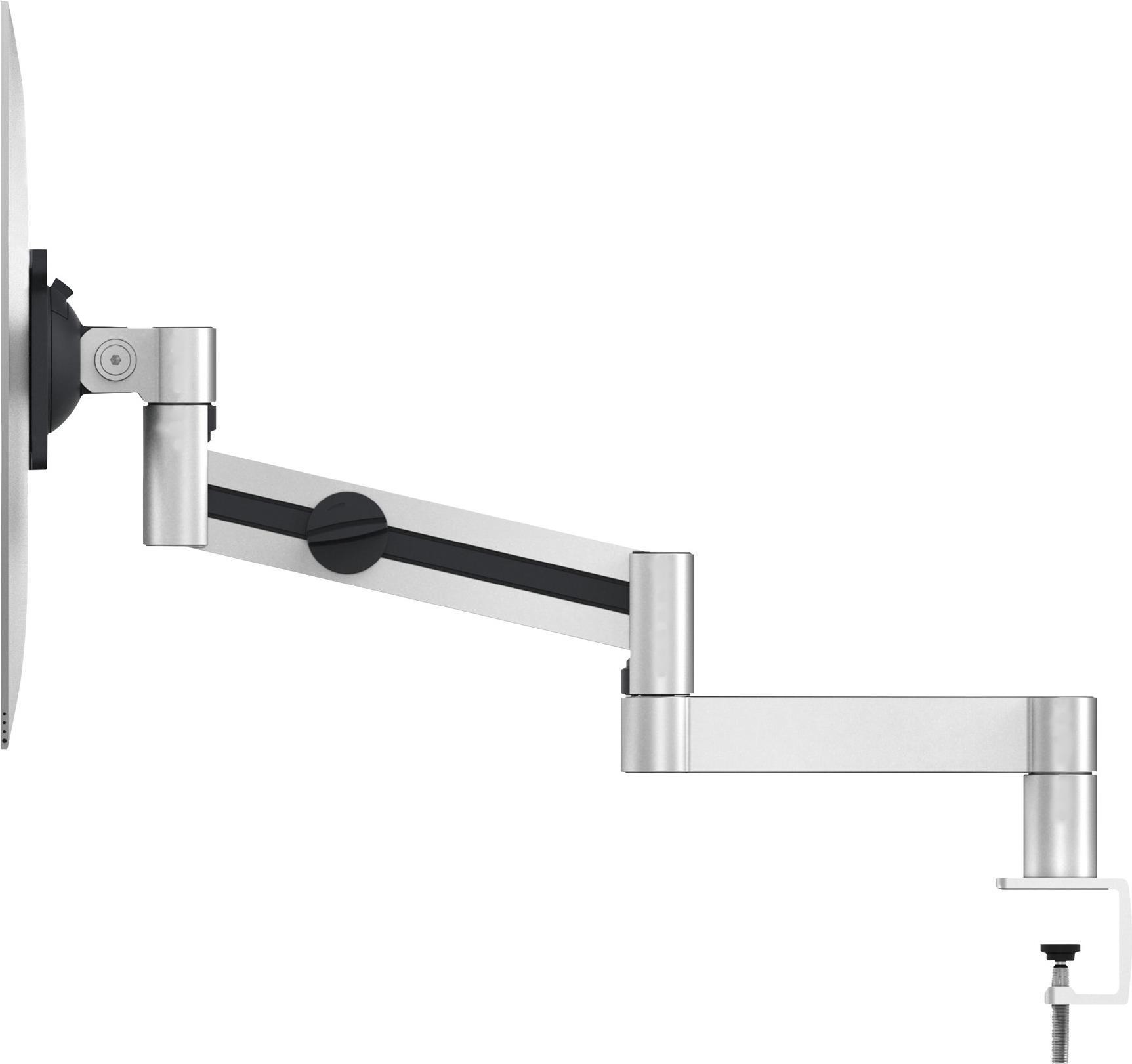 DURABLE 508323 Monitorhalterung mit verstellbarem Arm für 21"-27" Monitore, Klemmmontage, Silber