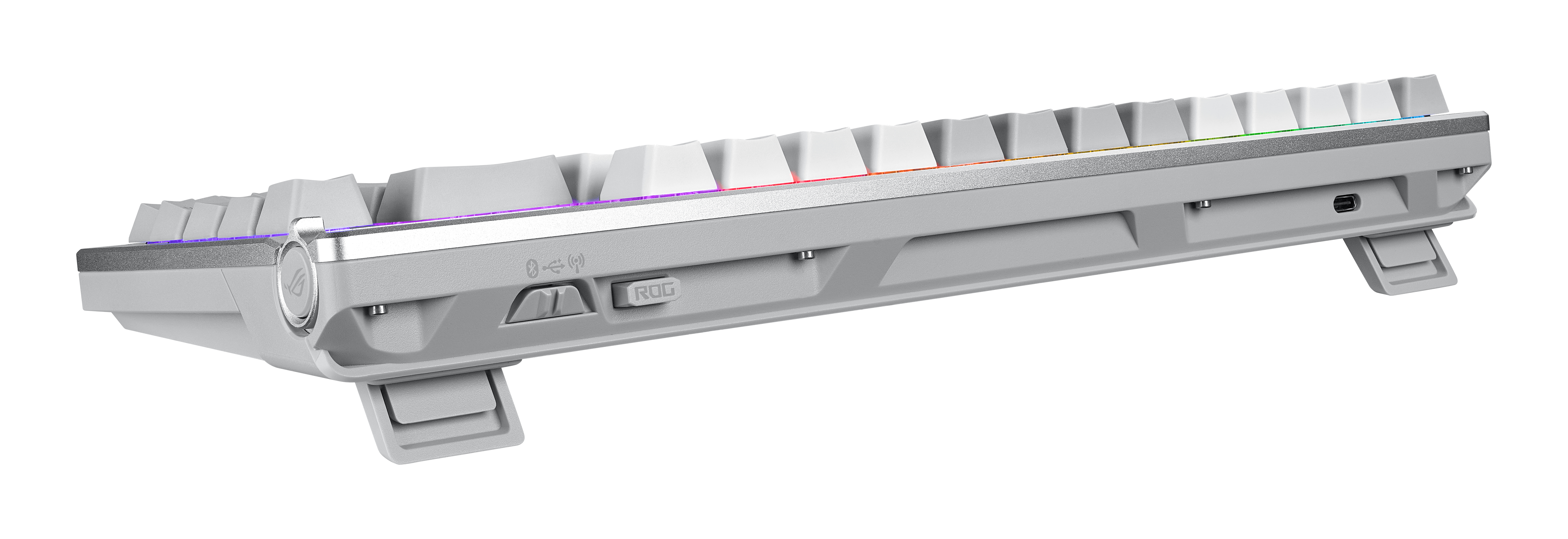 ASUS ROG Azoth White Mechanische Gaming-Tastatur QWERTZ 75 % Tri-Mode Hot-Swap OLED Per-key RGB Weiß