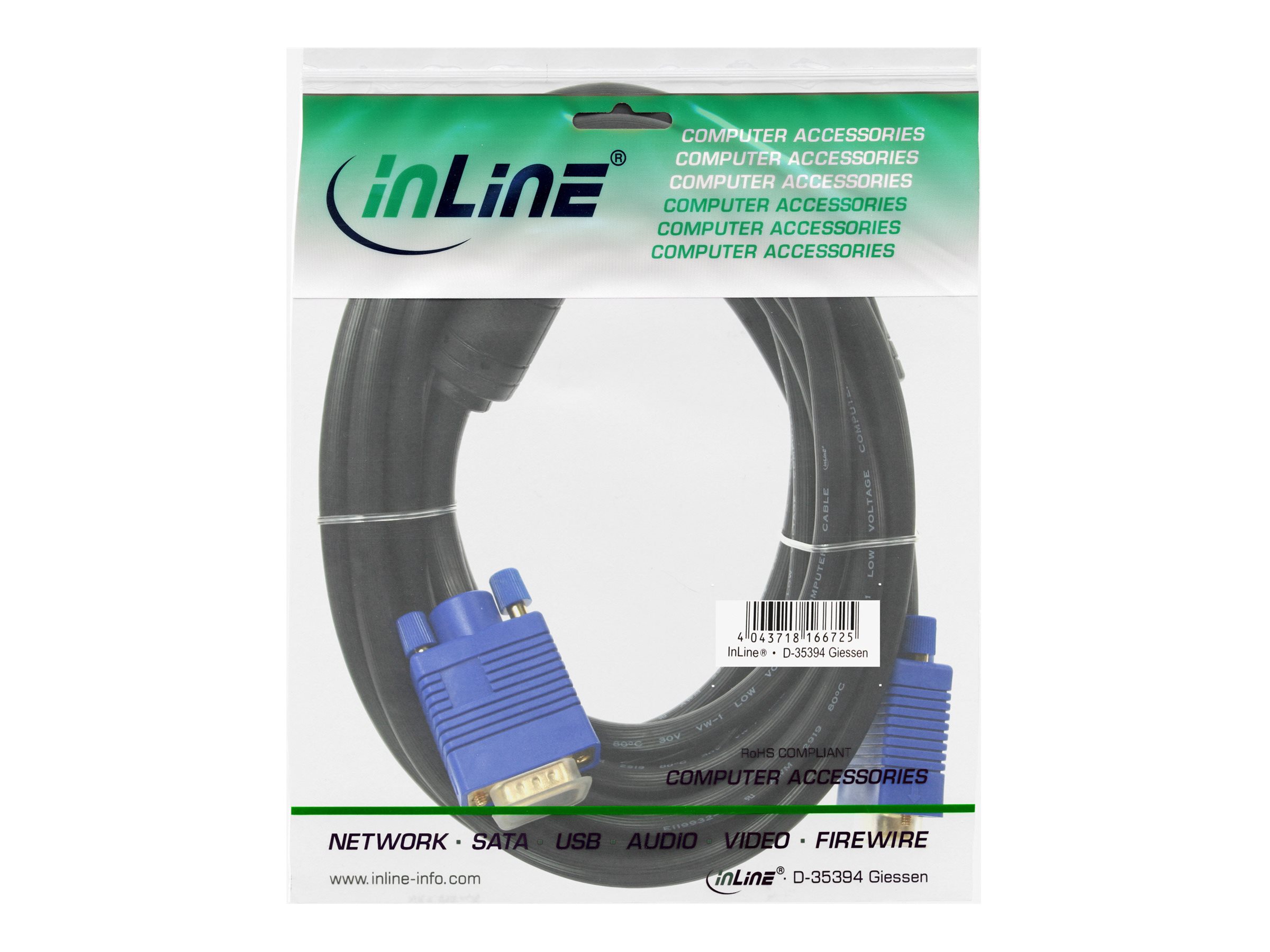 InLine Premium VGA-Kabel 3 m Schwarz