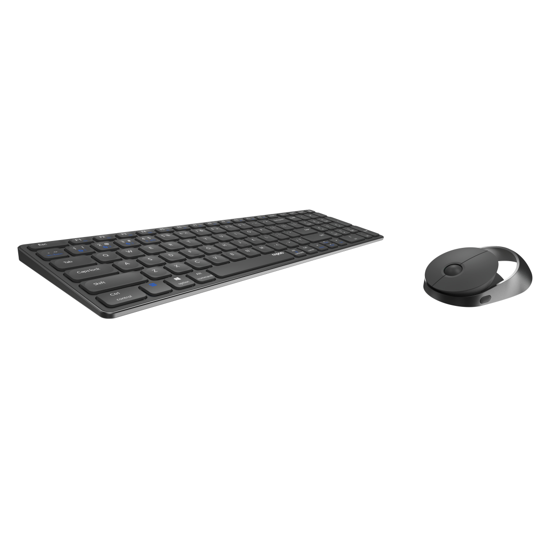 Rapoo 9750M Tastatur-Maus-Bundle RF Wireless + Bluetooth QWERTZ Grau