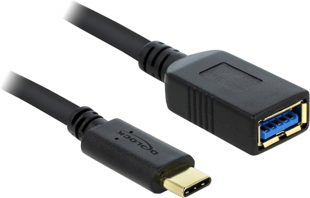 Delock USB-Adapter USB Typ-C Stecker zu USB Typ A Buchse 15 cm Schwarz