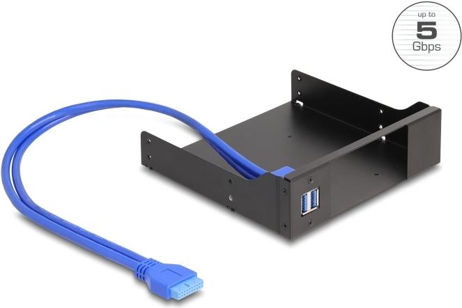 Delock 5.25" Metall Einbaurahmen für Slim Bay Wechselrahmen mit USB 5 Gbps (18006)