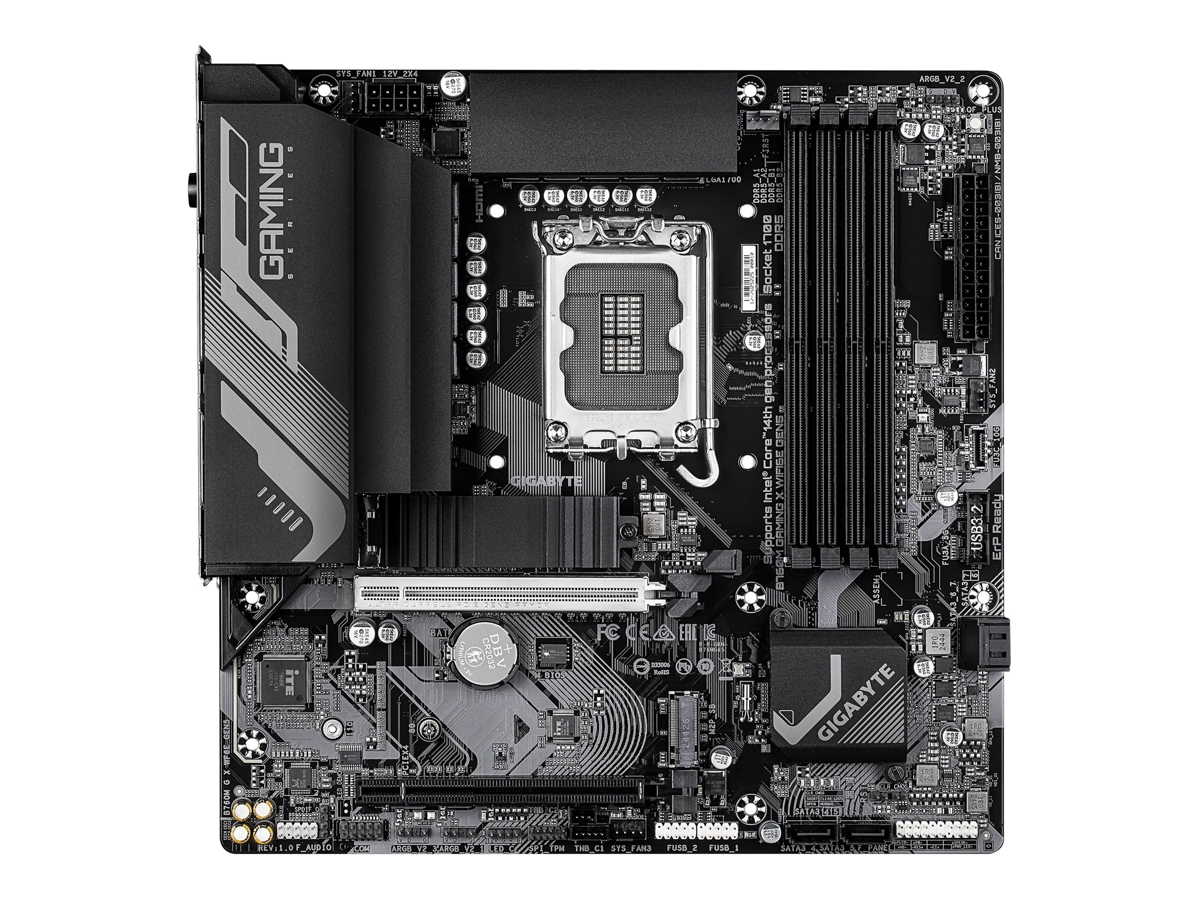 GIGABYTE B760M GAMING X WIFI6E GEN5 Micro ATX Mainboard LGA1700 DDR5 Dark brown