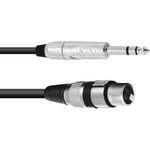 Omnitronic 30225182 XLR Adapterkabel [1x XLR-Buchse 3 polig - 1x Klinkenstecker 6.3 mm (stereo)] 2.00 m Schwarz (30225182)