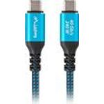 Lanberg USB-C M/M USB4 Kabel 240W 8K 60Hz schwarz/blau (CA-CMCM-44CU-0005-BK)