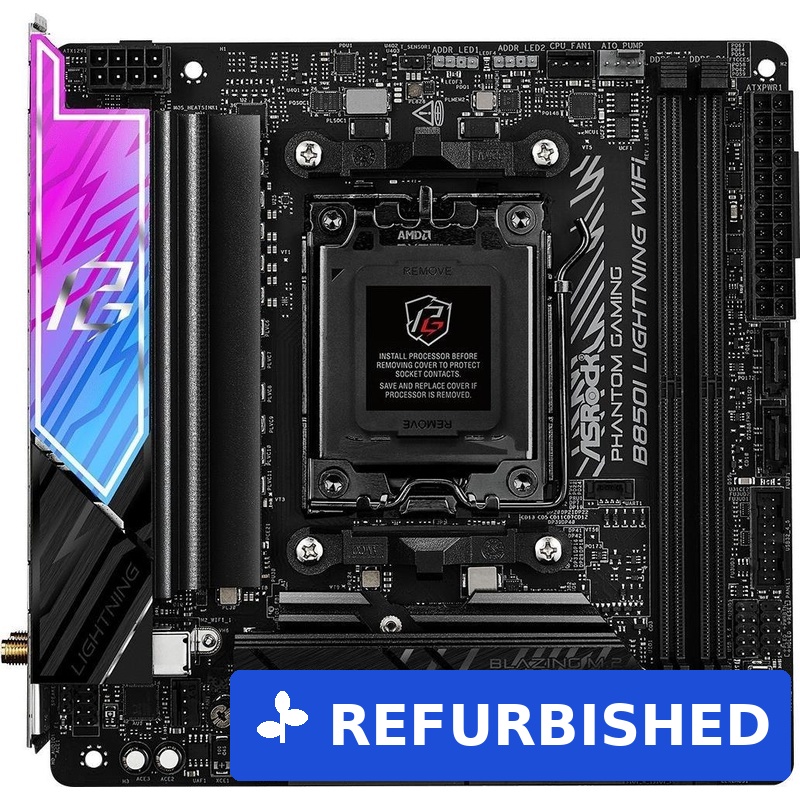 ASRock B850I Lightning WiFi Mainboard AM5 Mini-ITX DDR5 bis 128GB PCIe 5.0 WiFi 6E B850 (90-MXBQR-A0UAYZ) (geöffnet)