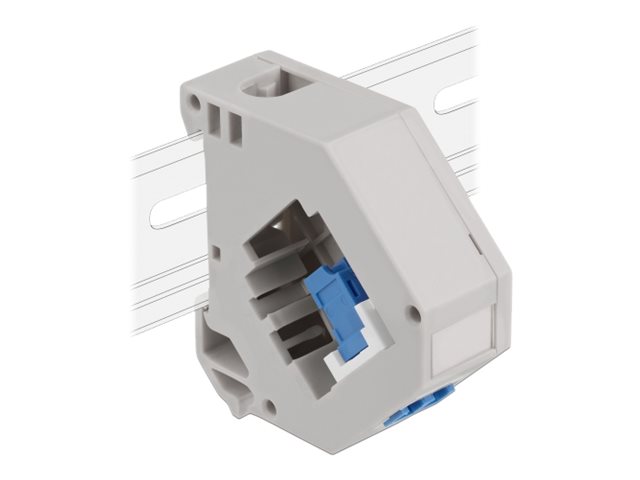 Delock Keystone Jack-DIN-Adapter für Schienenmontage LC x 2 Grau, Weiß, Blau