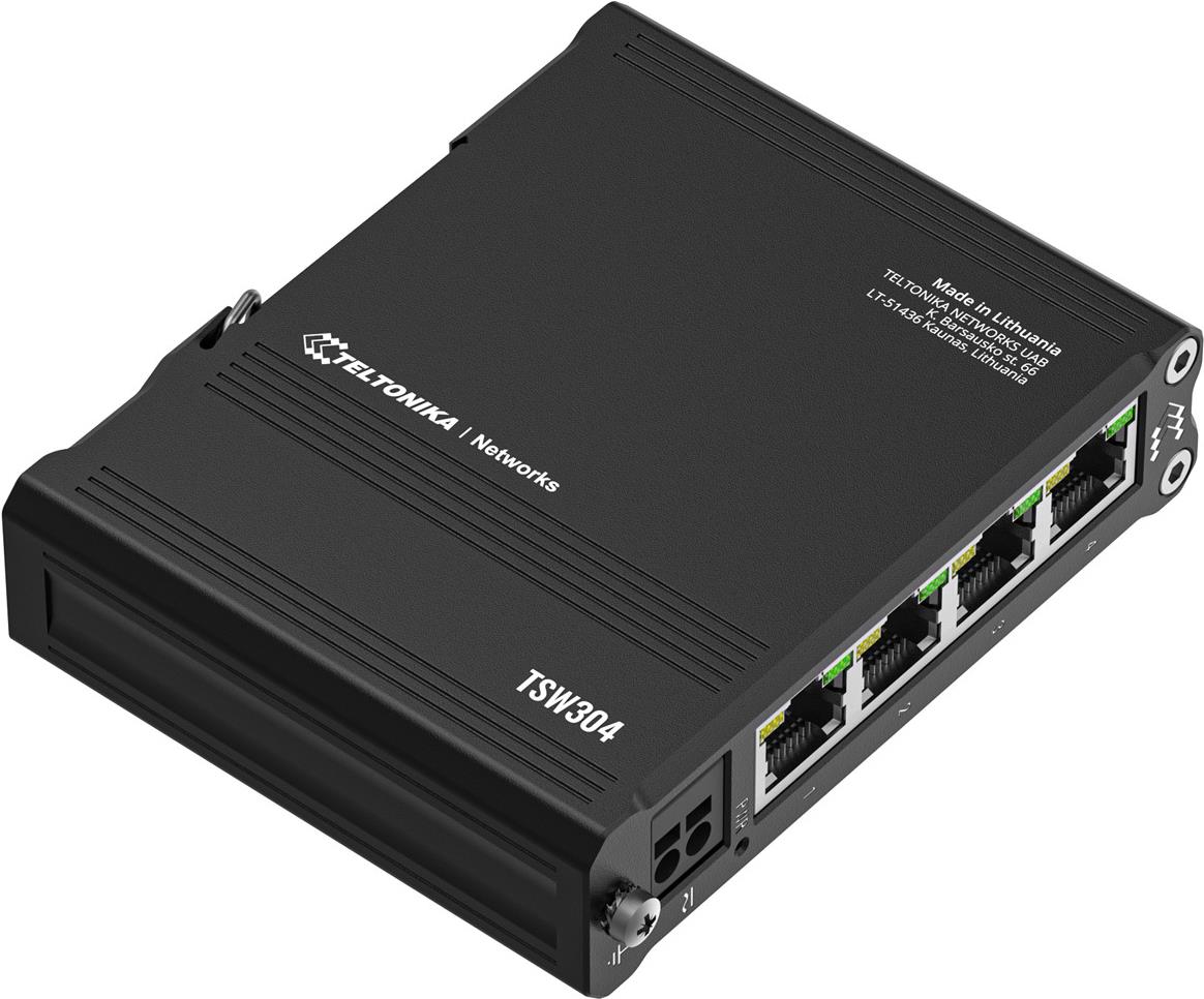 Teltonika TSW304 Netzwerk-Switch 4-Port Gigabit Ethernet PoE Unmanaged Schwarz