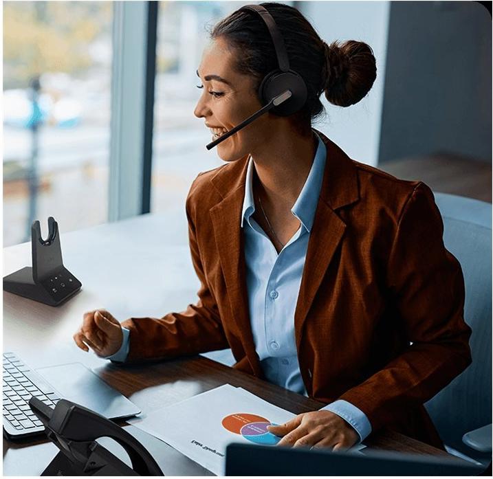 Yealink WH64 Workstation Dual On-Ear Headset DECT Bluetooth 48 h Schwarz
