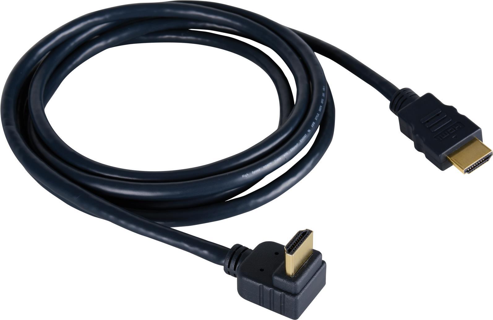 KRAMER C-HM/RA-3 Hochgeschwindigkeits-HDMI-Kabel mit Ethernet und rechtwinkligem Stecker (97-0143003)
