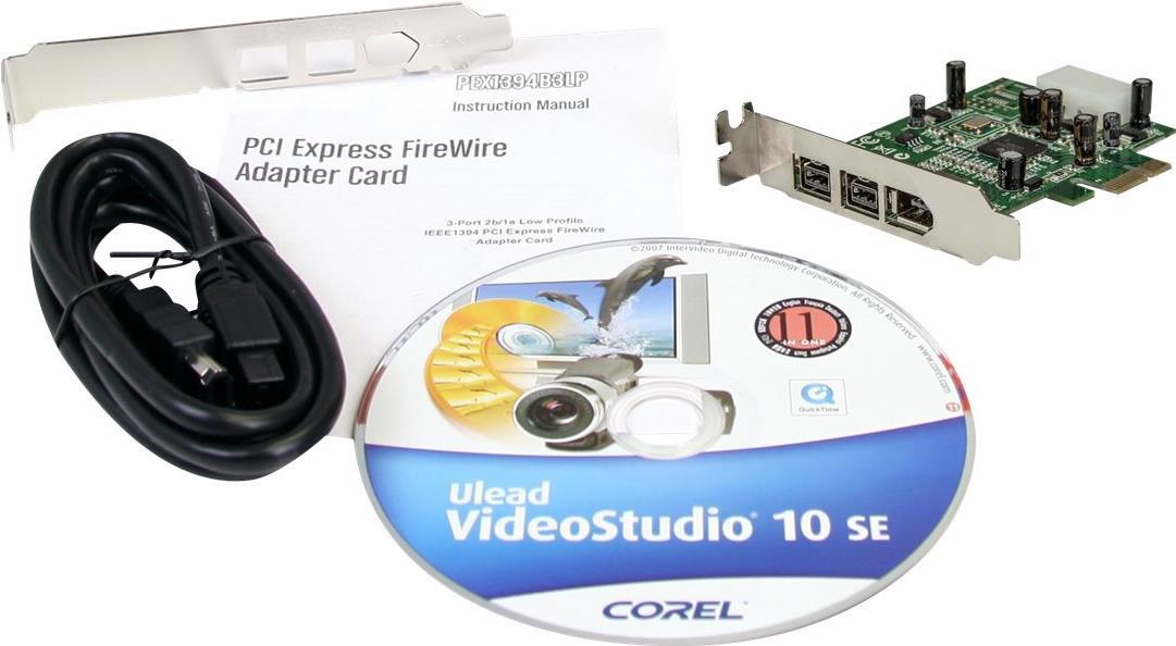 Startech PEX1394B3LP FireWire-Adapter PCI Express x1 800 Mbps Grün
