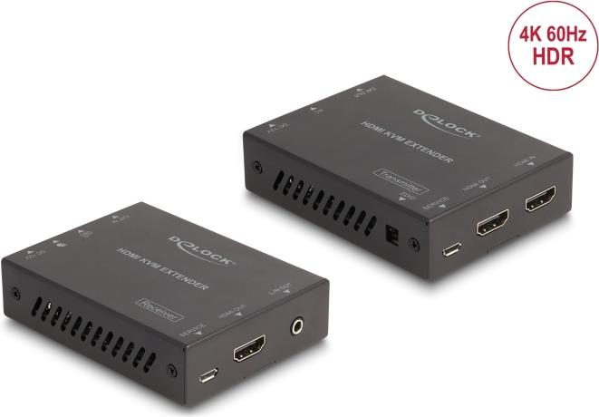 Delock HDMI KVM Extender Setüber Cat.6 Kabel 4K 60 Hz 70 m (65957)