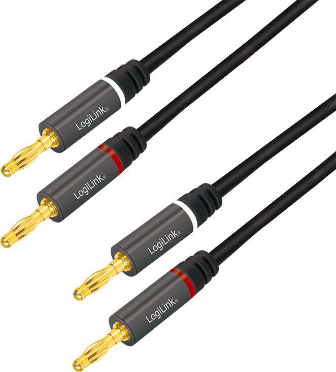 LogiLink CA1210 Audio-Kabel 3 m Banane 2 x Banana Schwarz (CA1210)