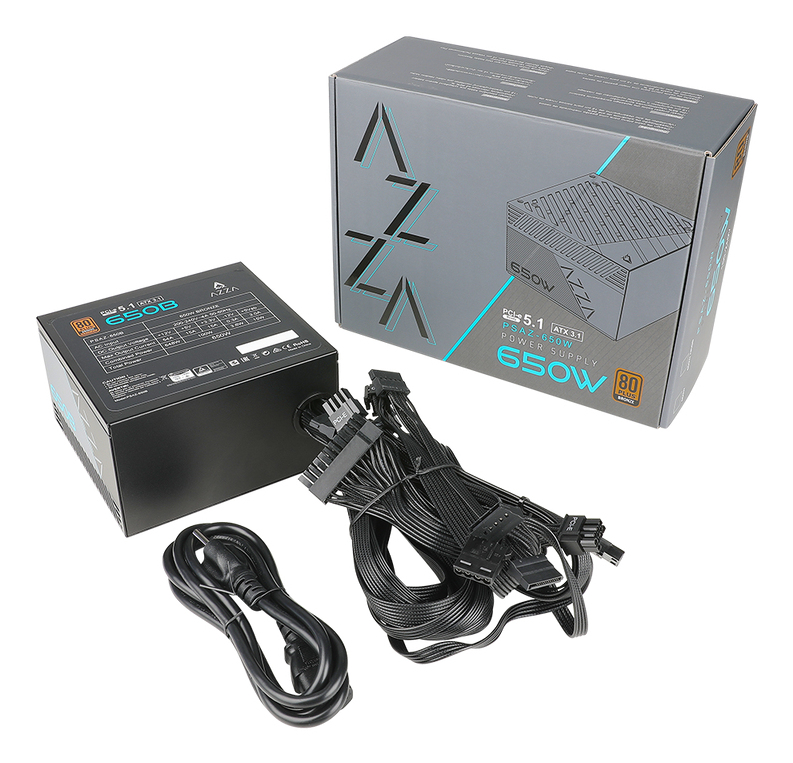 AZZA PSAZ-650B(ATX3.1) 650 W 80 PLUS Bronze Schwarz