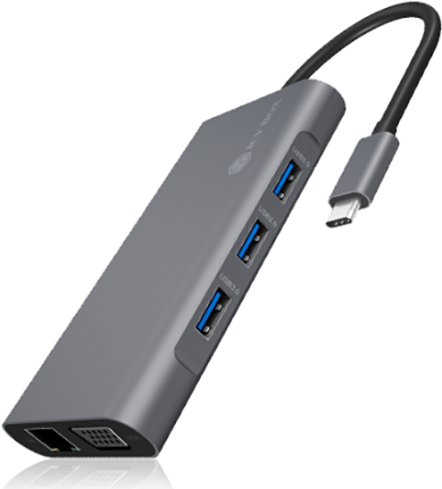 ICY BOX IB-DK4040-CPD Dockingstation USB-C Schwarz, Anthrazit