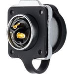 Industrie-Steckverbinder S1 - Power (3-Pin) Durchführungskupplung mit Flansch, Lötanschluss, Metall (IC01-20P303)