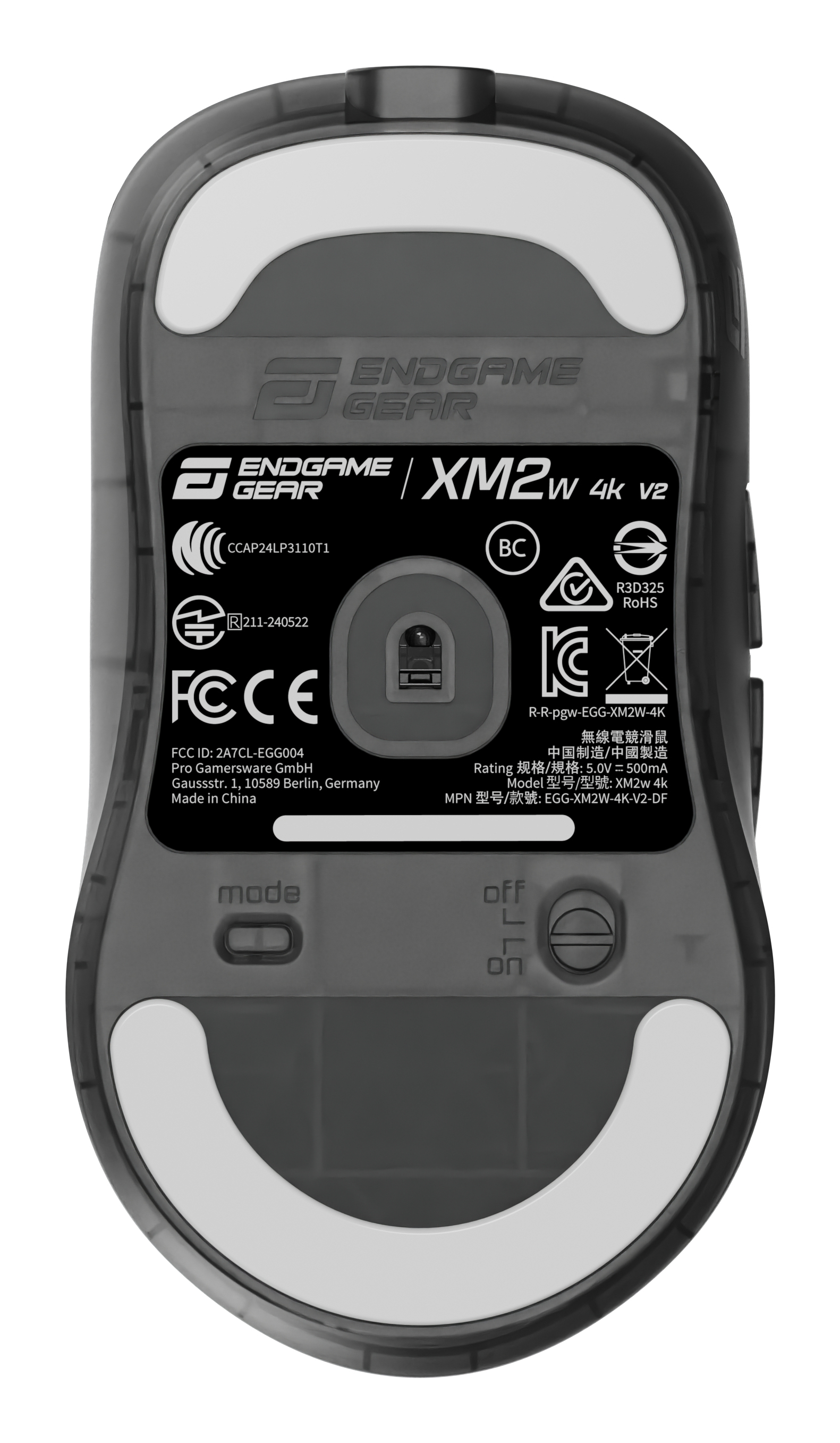 Endgame Gear XM2w 4k v2 Gaming-Maus RF Wireless + USB Typ-A 30000 DPI Dark Frost