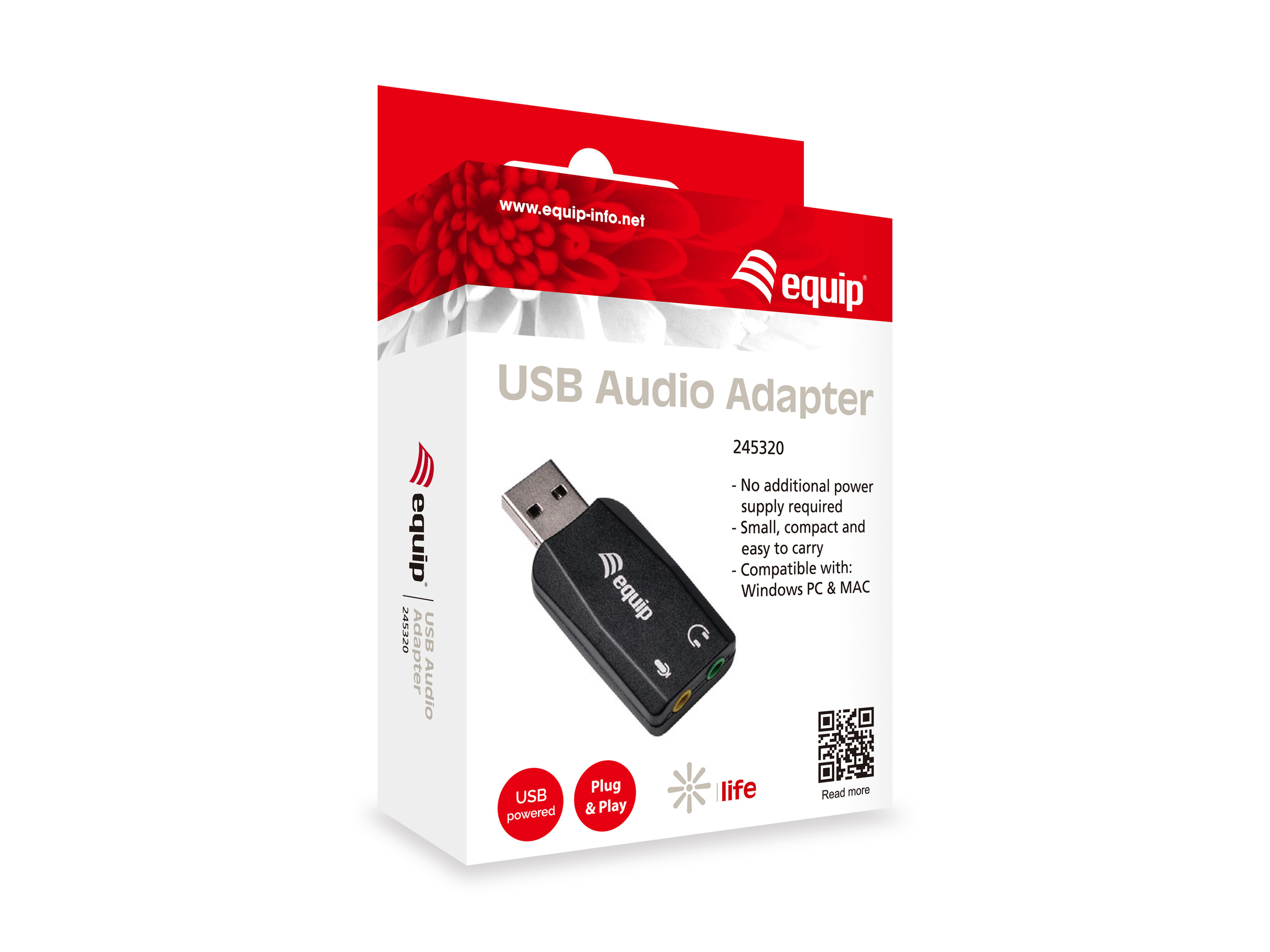 Equip USB Audio Adapter Externe Soundkarte USB 2.0 Stereo Schwarz