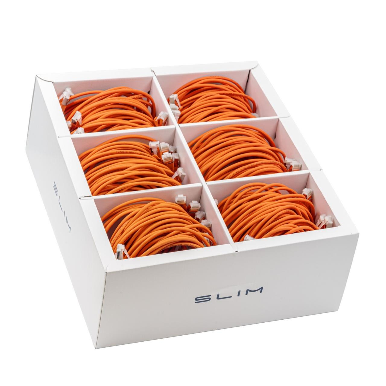 Wirewin SLIM Cat6A Patchkabel U/FTP 1m 10 Gbit/s RJ-45 LSZH Orange – 90er Pack