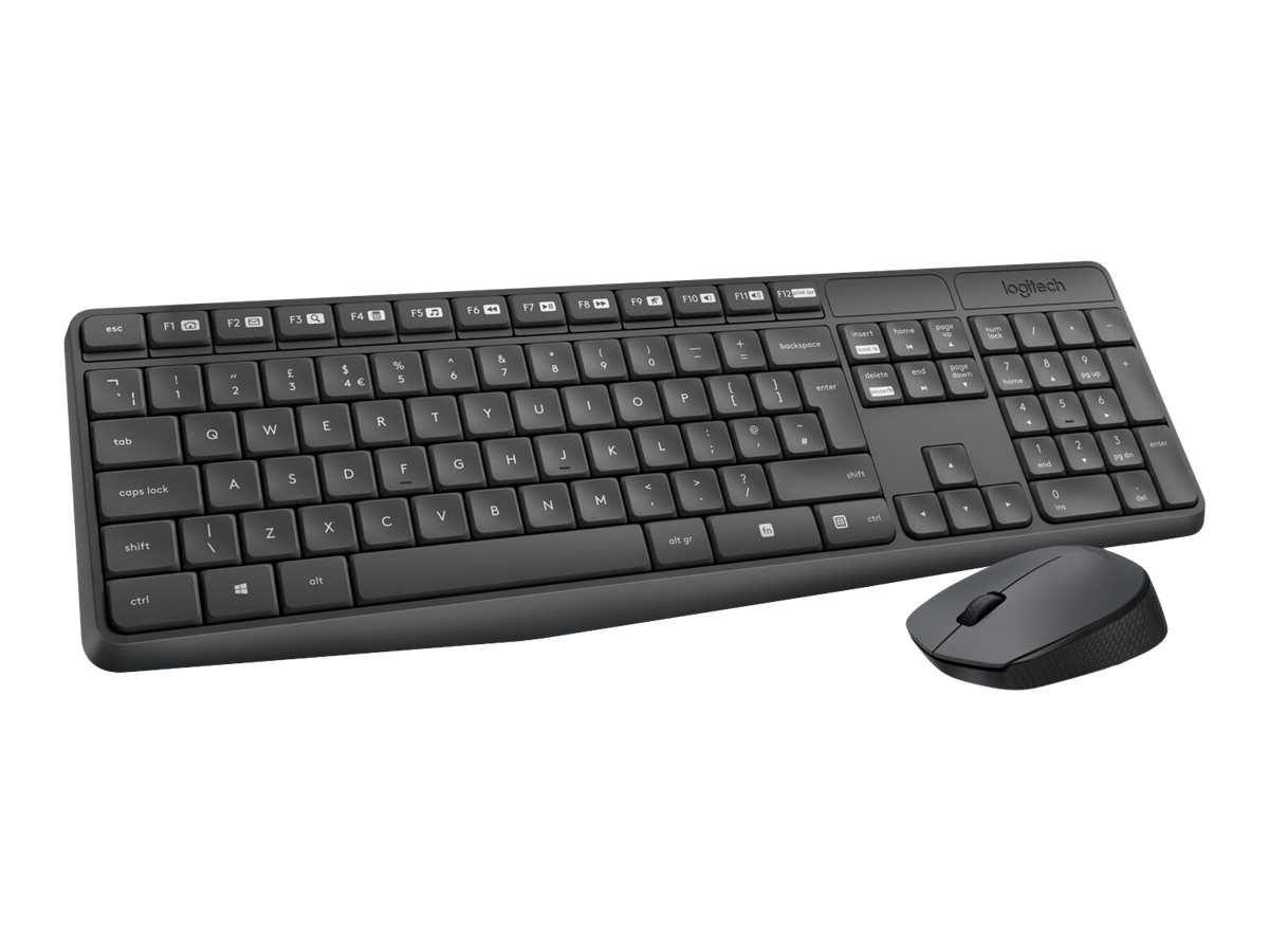 Logitech MK235 Tastatur- und Maus-Set Kabellos Grau