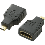 SpeaKa Professional HDMI Adapter [1x HDMI-Stecker D Micro - 1x HDMI-Buchse] Schwarz vergoldete Steckkontakte, Audio Return Channel (SP-7870184)