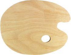 kangaro Farbmisch-Palette, Holz, oval, 300 x 240 mm aus MDF Furnier, für alle Arten von Farben - 1 Stück (K-830101)