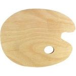 kangaro Farbmisch-Palette, Holz, oval, 300 x 240 mm aus MDF Furnier, für alle Arten von Farben - 1 Stück (K-830101)