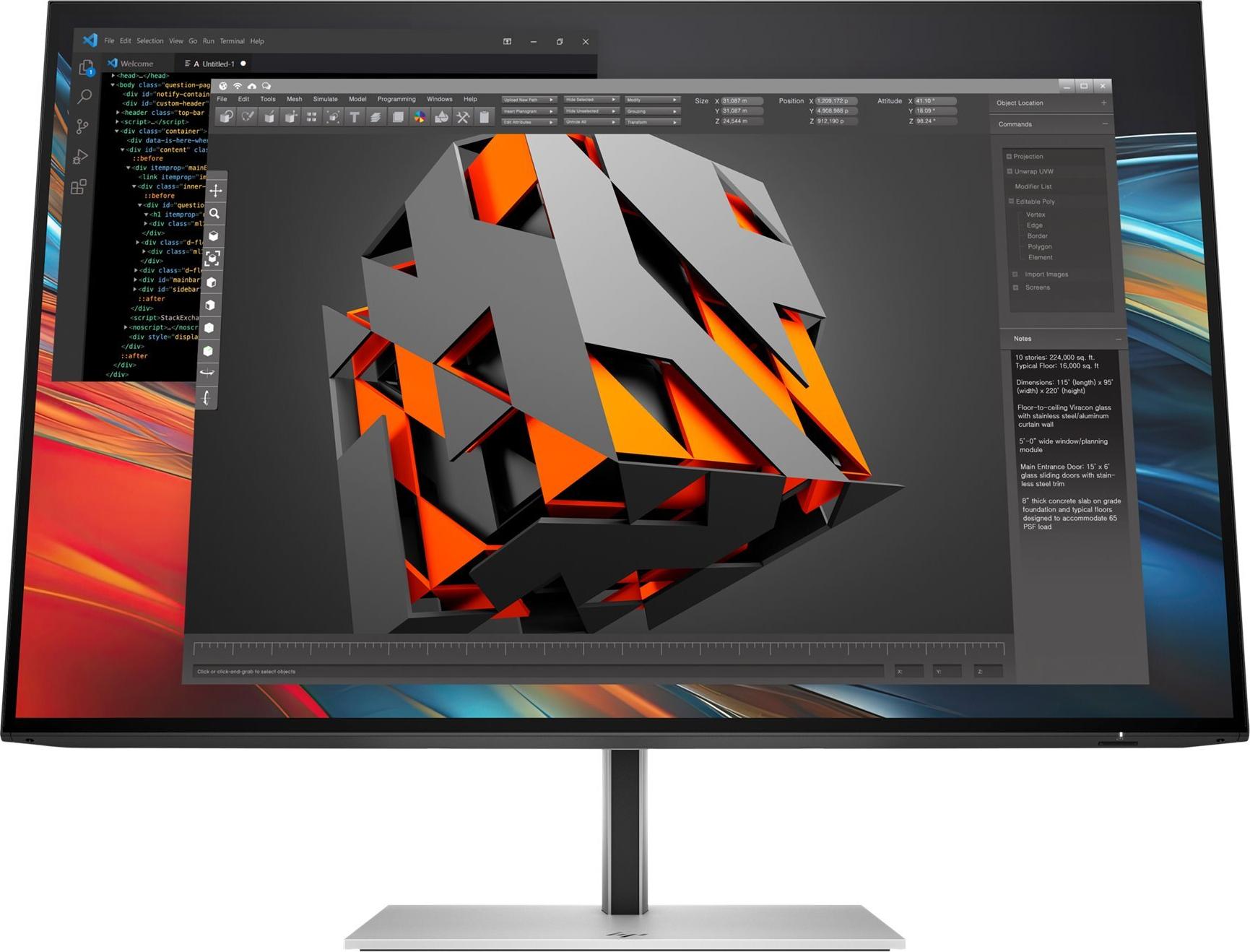 HP Serie 7 Pro 724pn 24" WUXGA IPS Monitor 100 Hz Schwarz Silber
