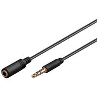 Wentronic Goobay 3,5mm-Klinke-Verlängerungskabel, Schwarz, 1 m - Klinke 3,5 mm-Stecker (3-Pin, Stereo) > Klinke 3,5 mm-Buchse (3-Pin, Stereo) (97113)