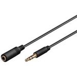 Wentronic Goobay 3,5mm-Klinke-Verlängerungskabel, Schwarz, 1 m - Klinke 3,5 mm-Stecker (3-Pin, Stereo) > Klinke 3,5 mm-Buchse (3-Pin, Stereo) (97113)