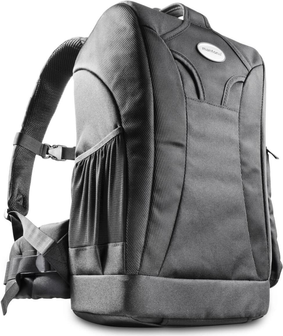 Walimex Mantona Trekking DSLR-Kamerarucksack mit Regenschutz Schwarz
