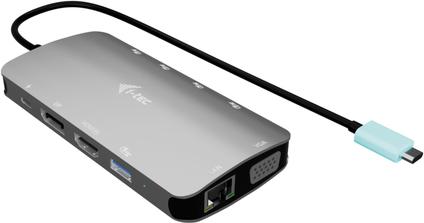 I-TEC USB-C Metal Nano 3x Display Docking Station 1x DP 1x HDMI 1x VGA 1x GLAN 1x USB-C Gen1 4x USB-A Gen1 Power Delivery 100W (C31NANOTRIDOCKPD)