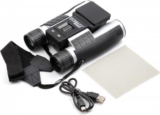 Technaxx Fernglas mit Digitalkamera TX 142 12 fach 25 mm Binokular Schwarz Silber 4863 (4863)  - Onlineshop JACOB Elektronik