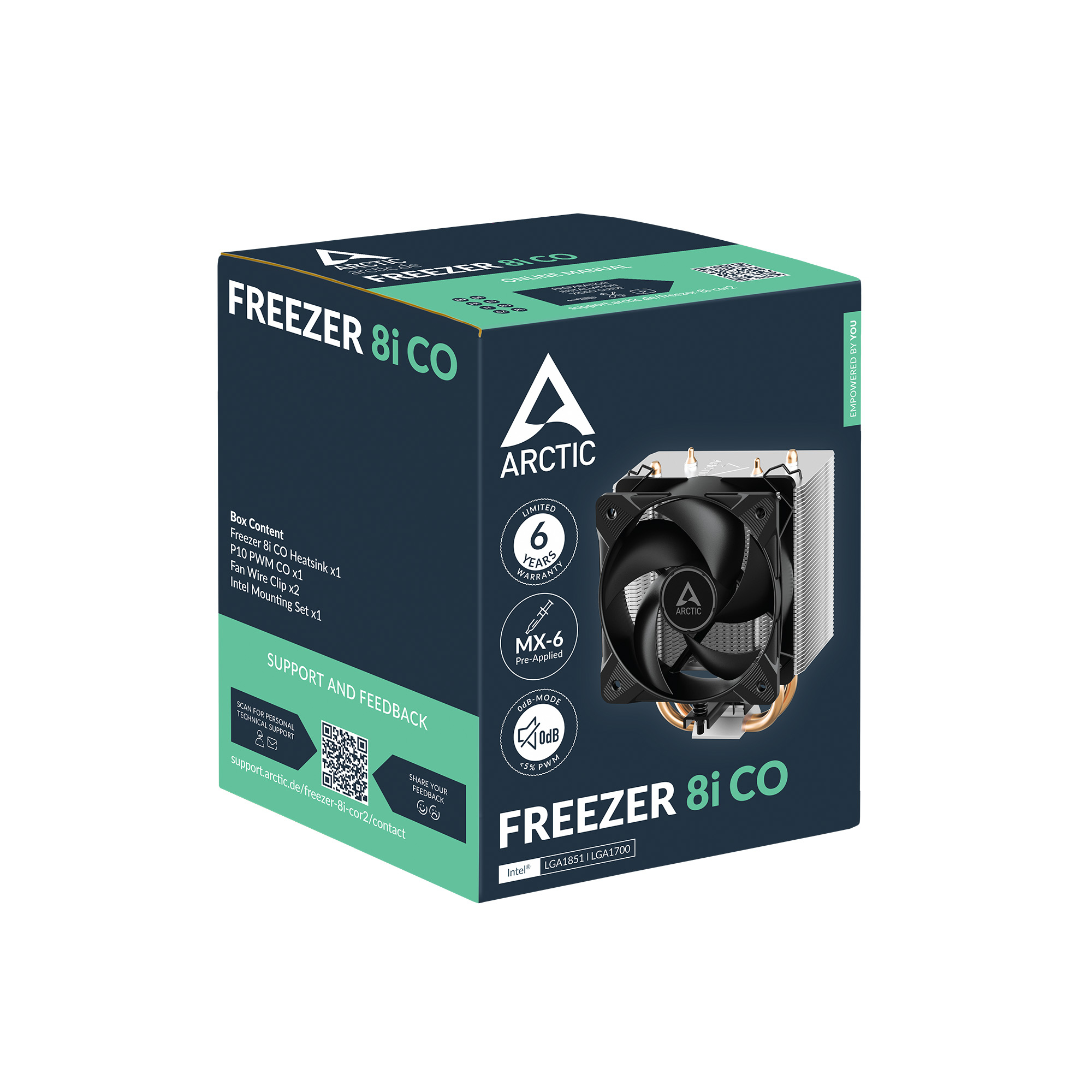 Arctic Freezer 8i CO Prozessor-Luftkühler LGA1700/LGA1851 100 mm Schwarz/Silber