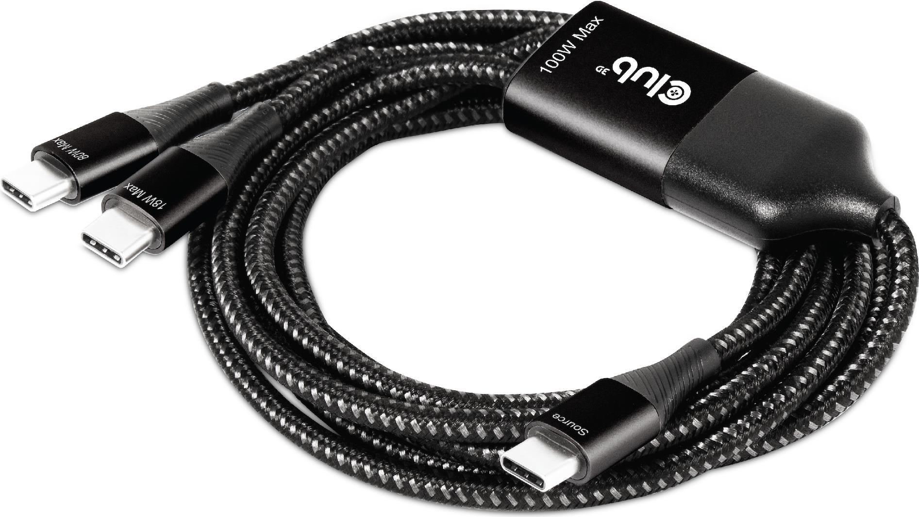 CLUB3D Club 3D - USB-Kabel - USB-C (M) bis USB-C (M) - 1.83 m - USB-Stromversorgung (100 W), unterst